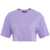 Dondup Cropped T-shirt with rhinestone applique Violet