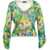 Liu Jo Knitted jumper with floral pattern Green