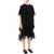 SIMONE ROCHA Midi Dress In Mesh With Lace And Bows BLACK