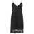 Semicouture Embroidered dress with fringed border Black