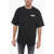 DSQUARED2 Crew Neck Surf Board T-Shirt With Embossed Logo Black