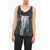 P.A.R.O.S.H. Sequined Gentle Tank Top Black