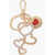 Moschino Love Golden-Effect Keyring With Heart-Shaped Charm Gold