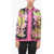 Versace Floral Patterned Orchid Silk Shirt Multicolor