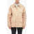 Burberry Front Zipped Cotton Parka With Buttons Beige