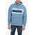 DSQUARED2 Maxipocketed Wave Logo Hoodie Light Blue