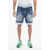 DSQUARED2 Double-Layered Shorts With Balanced Stripe Motif Light Blue