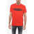 DSQUARED2 Crew Neck Surf Board T-Shirt With Embossed Logo Red