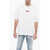 DSQUARED2 Crew Neck Cotton T-Shirt With Paint Effect Logo White