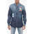 DSQUARED2 The Smurfs Button-Down Denim Shirt With Patches Blue