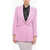Dolce & Gabbana Notch Lapel Polyester Blazer With Chest Pocket And Flap Pock Pink