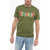 DSQUARED2 Crew Neck Cool Fit T-Shirt With Multicolor Logo Military Green