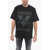 DSQUARED2 Solid Color Caten's Beach Crew-Neck T-Shirt With Iridescent Black