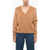 RAMAEL Cashmere V-Neckline Sweater With Cut Out Detail Brown