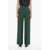 Burberry Wool Palazzo Pants With Belt Loops Green