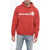 DSQUARED2 Brushed Cotton Hoodie With Front Logo Red