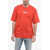 DSQUARED2 Crew Neck Cotton T-Shirt With Paint Effect Logo Red