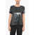 P.A.R.O.S.H. Sequined Gentle T-Shirt With Back Split Black