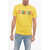DSQUARED2 Crew Neck Cotton T-Shirt With Printed Logo Yellow