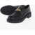 Moschino Love Leather Loafers With Golden Logo Black
