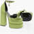 Versace Jewel Strap Satin Platform Pumps 16Cm Green
