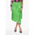 Stella McCartney Jacquard Silk Blend Asymmetric Midi Skirt Green