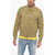 DSQUARED2 Stretch Cotton Bomber Jacket With Contrasting Three-Tone Ban Beige