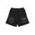 MSGM MSGM black shorts for girls with patch pockets on the front, elastic waistband with drawstring, welt pockets. Black  