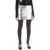 MARINE SERRE Moonogram Mini Skirt In Laminated Leather SILVER