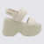 VIC MATIE VIC MATIE WHITE LEATHER PLATFROM SANDALS OSSO