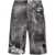 Diesel DIESEL COTTON SPORTS SHORTS WITH DISTRESSED EFFECT PRINT BLACK