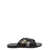 Tom Ford 'Preston' Black Flat Sandals with T Detail in Leather Man BLACK