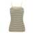 LOW CLASSIC Beige Halterneck Top With Stripe Motif In Rayon Blend Woman BEIGE