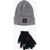 Nike Air Jordan Ribbed Beanie And Gloves Set With Contrasting Log Black