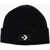 Converse Solid Color Beanie With Contrasting Logo Black