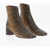 Maison Margiela Mm6 Python Effect Leather Ankle Boots With Zip Closure Heel Brown