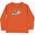 Nike Long Sleeve Crew-Neck T-Shirt With Printed Logo Orange