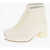 Maison Margiela Mm6 Leather Ankle Boots With Zip Closure Heel 5Cm White