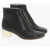 Maison Margiela Mm6 Leather Ankle Boots With Contrasting Heel 5Cm Black
