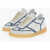Maison Margiela Mm6 Cracked Effect Leather Low Top Sneakers White
