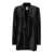 PLAIN Black Single-Breasted Jacket with Shawl Collar and All-Over Sequins Woman BLACK