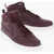 Nike Leather And Fabric Court Vision Mid Wntr High-Top Sneakers Burgundy