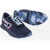 Diesel Fabric And Suede S-Racer Lc Low Top Sneakers With Camouflage Blue