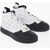 Diesel Two-Tone Leather S-Ukiyo Mid X High-Top Sneakers Black & White