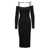 JACQUEMUS 'Le Robe Sierra' Long Black Ribbed Off-The-Shoulder Dress In Viscose Blend Woman BLACK