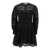 CHARO RUIZ 'Franca' Mini Black Dress with Floreal Print in Cotton Blend Woman BLACK