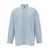 JACQUEMUS Light Blue Striped Shirt with Logo Lettering Detail in Cotton Man BLU