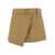 LOW CLASSIC Beige Asymmetric Mini-Skirt with Logo Charm in Cotton Blend Woman BEIGE