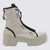 VIC MATIE VIC MATIE CREAM AND BLACK CANVAS COMBAT BOOTS OSSO