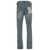 PURPLE BRAND Light Blue Five Pockets Skinny Jeans with Paint Stains in Cotton Denim Man BLUE